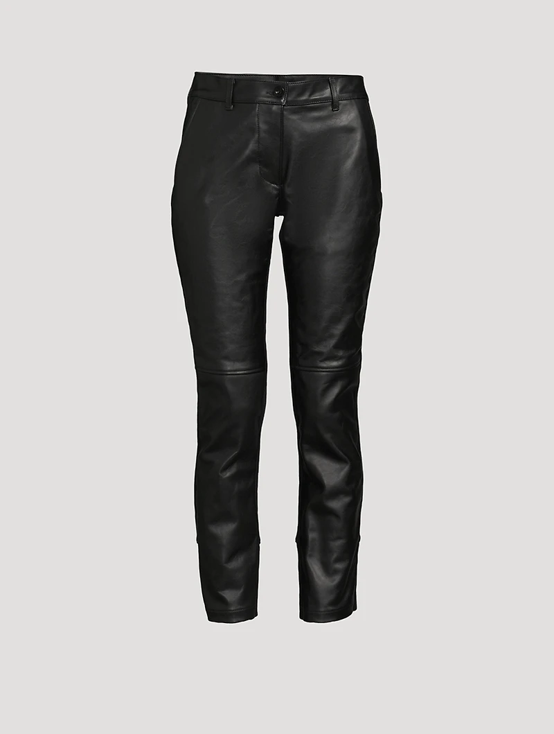 Leather And Jersey Straight-Leg Trousers