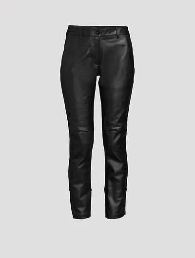 Leather And Jersey Straight-Leg Trousers