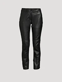 Leather And Jersey Straight-Leg Trousers