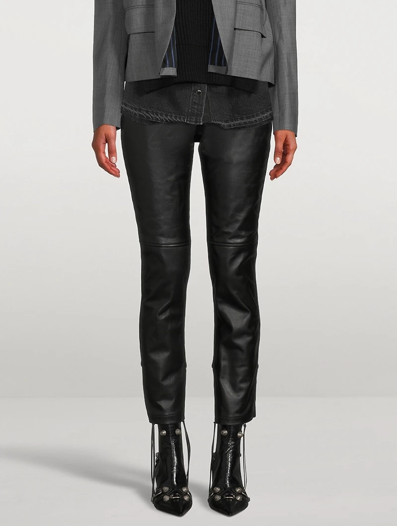 Leather And Jersey Straight-Leg Trousers