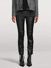Leather And Jersey Straight-Leg Trousers