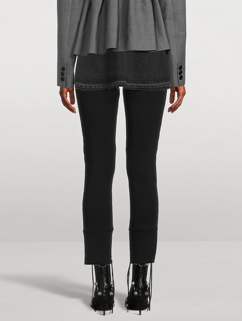 Leather And Jersey Straight-Leg Trousers