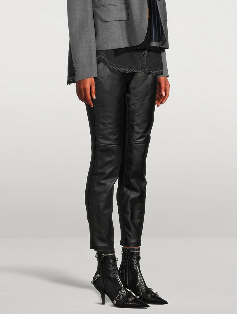 Leather And Jersey Straight-Leg Trousers