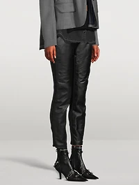 Leather And Jersey Straight-Leg Trousers