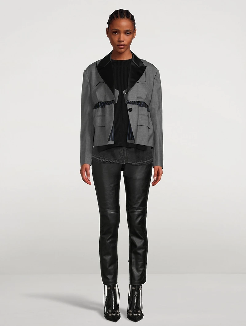 Leather And Jersey Straight-Leg Trousers