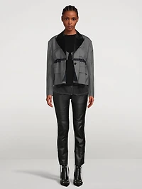 Leather And Jersey Straight-Leg Trousers