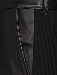 Leather And Jersey Straight-Leg Trousers