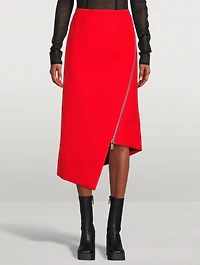 Wool Melton Midi Skirt
