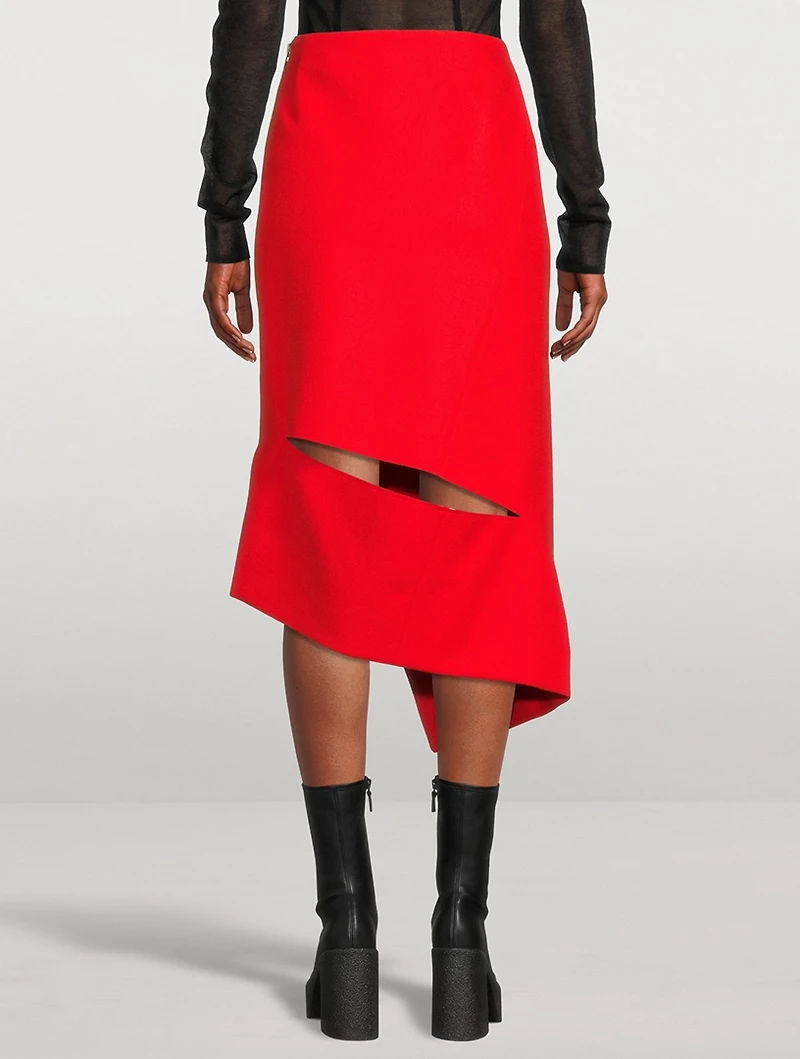 Wool Melton Midi Skirt