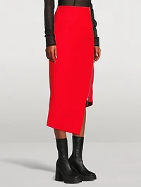 Wool Melton Midi Skirt