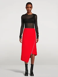 Wool Melton Midi Skirt