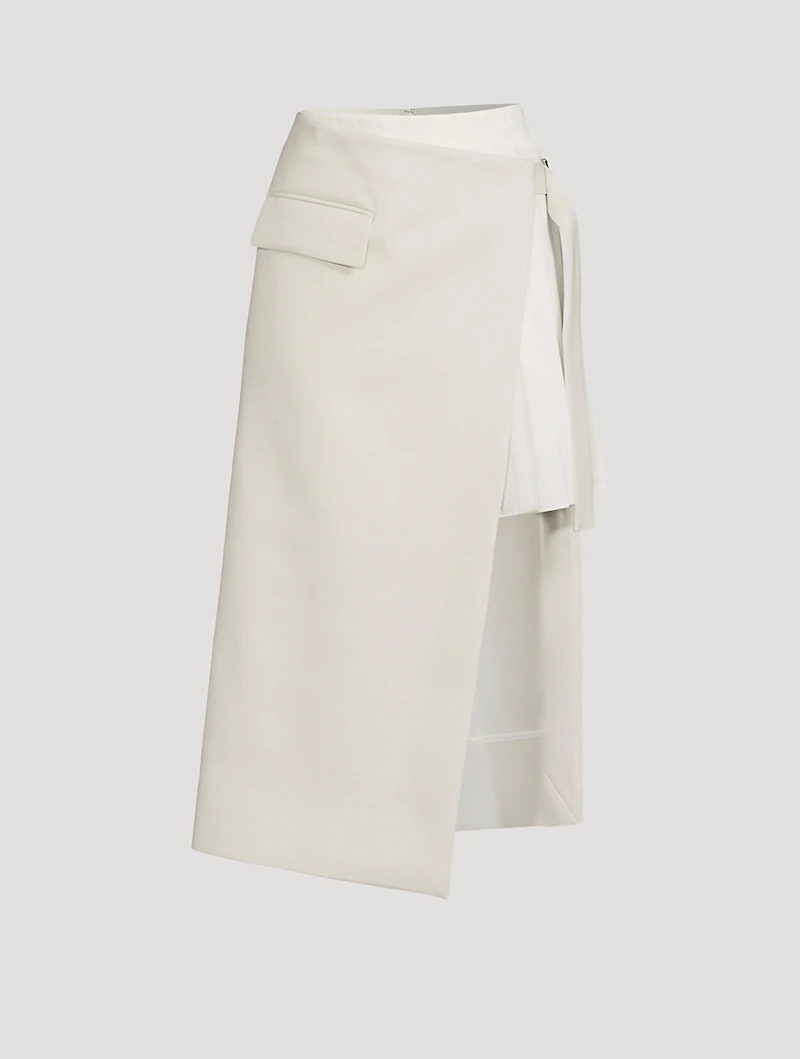Wool Melton Midi Skirt
