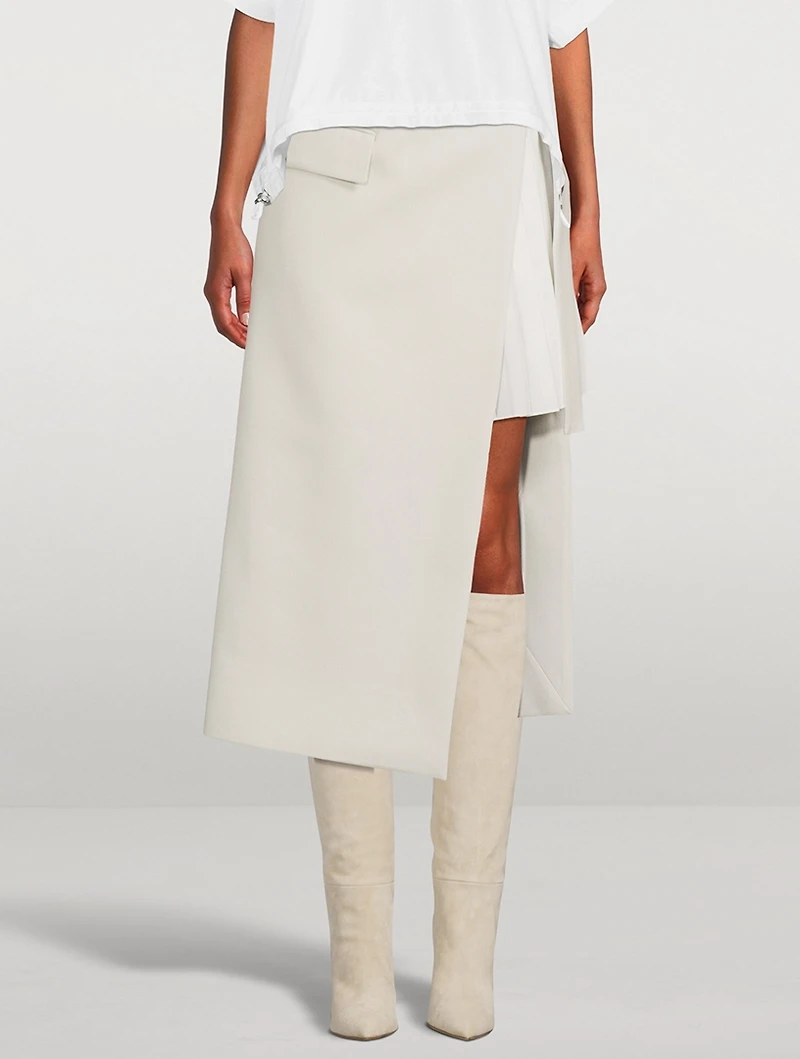 Wool Melton Midi Skirt