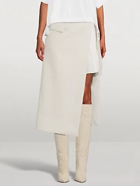 Wool Melton Midi Skirt