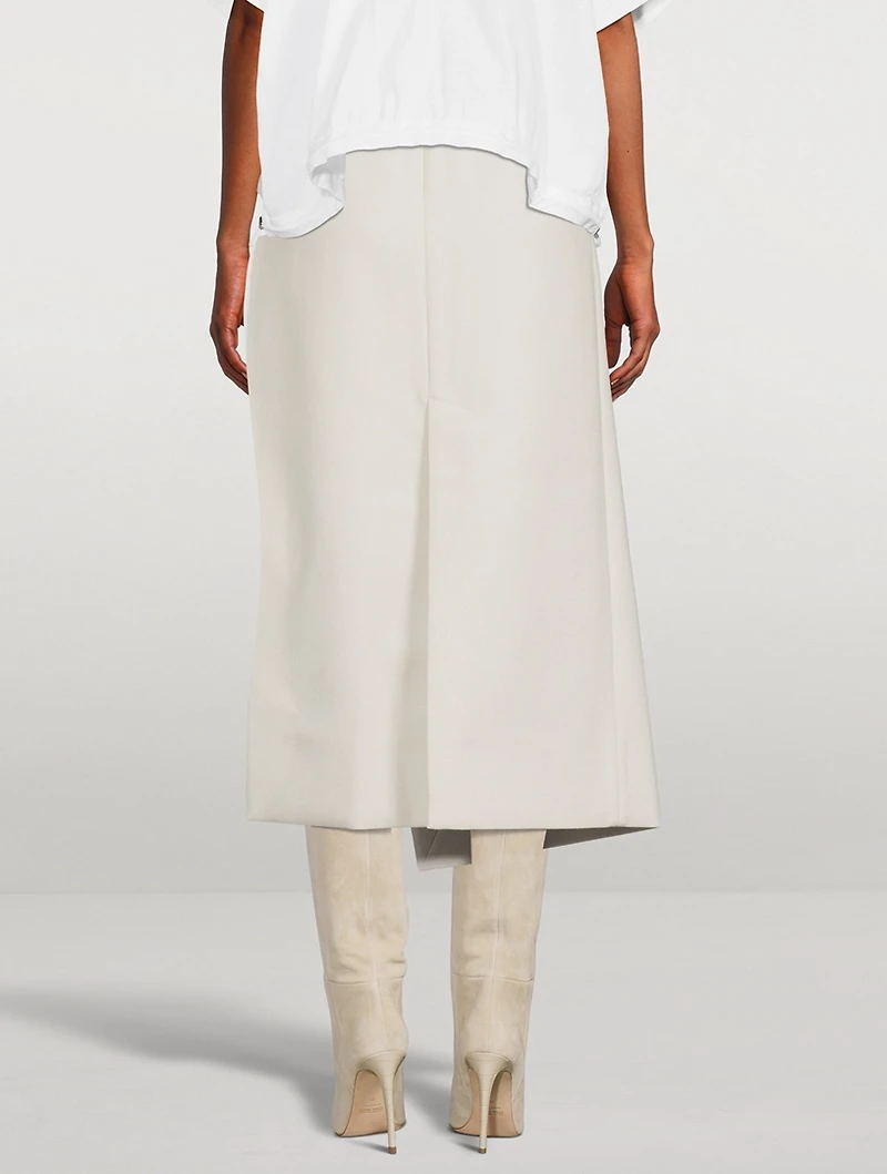 Wool Melton Midi Skirt