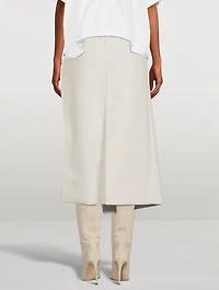 Wool Melton Midi Skirt