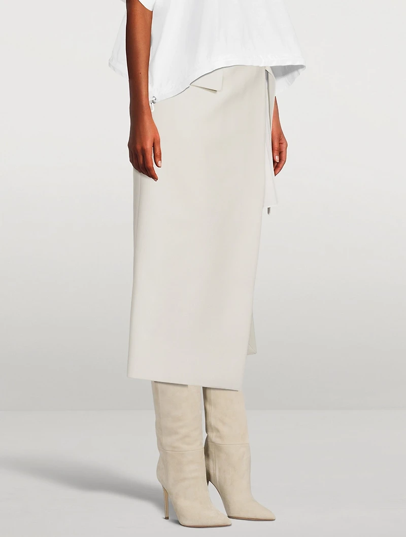 Wool Melton Midi Skirt