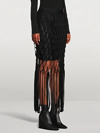 Wool Melton Fringe Skirt