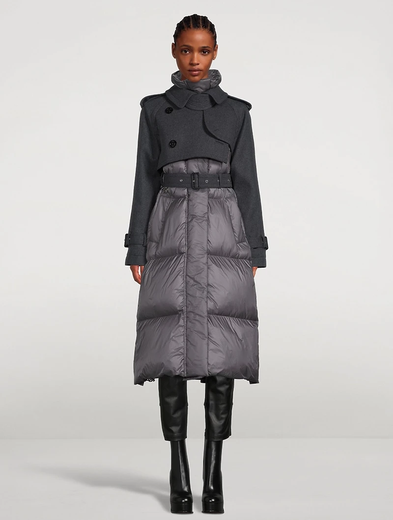 Wool Melton x Padded Coat