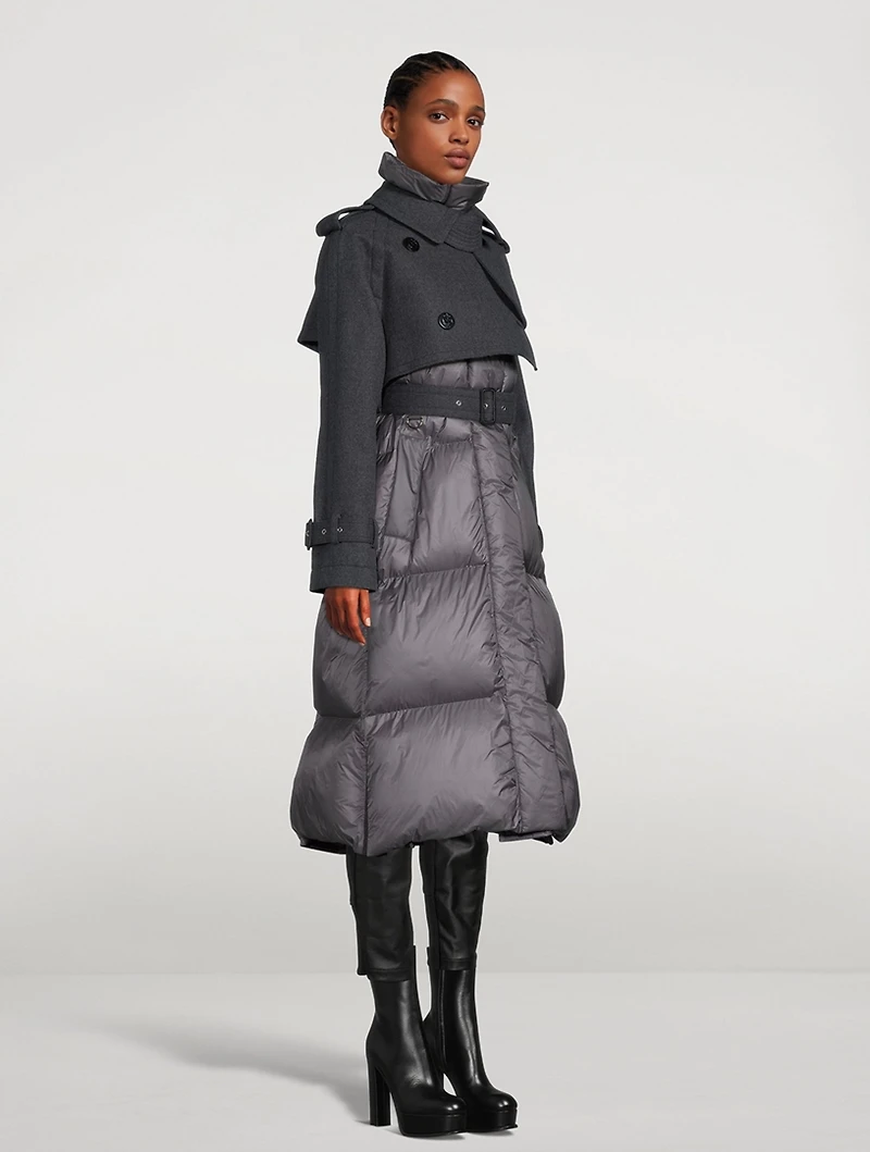 Wool Melton x Padded Coat