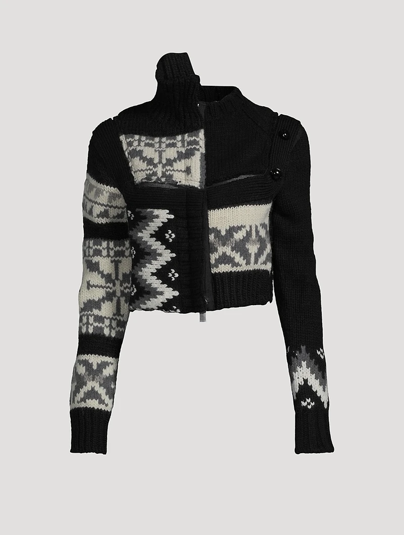 Nordic Patchwork Knit Blouson