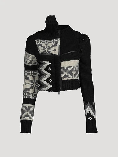 Nordic Patchwork Knit Blouson