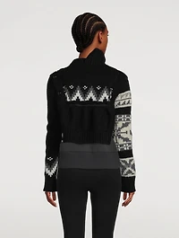 Nordic Patchwork Knit Blouson