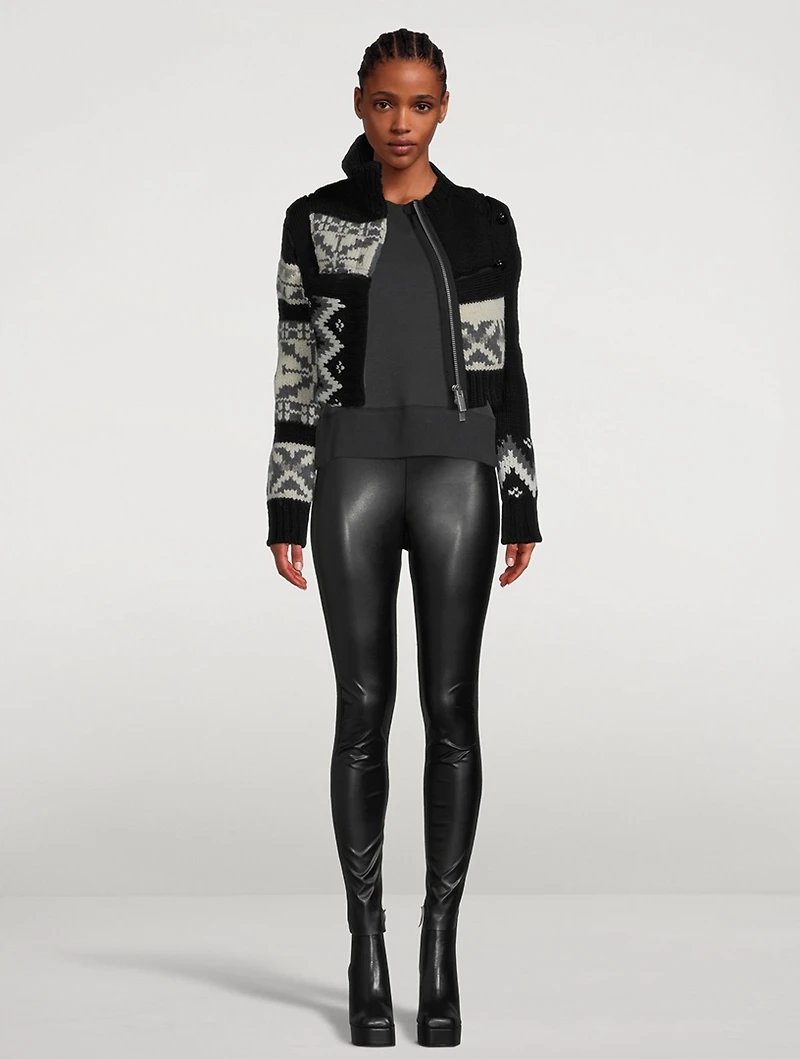 Nordic Patchwork Knit Blouson