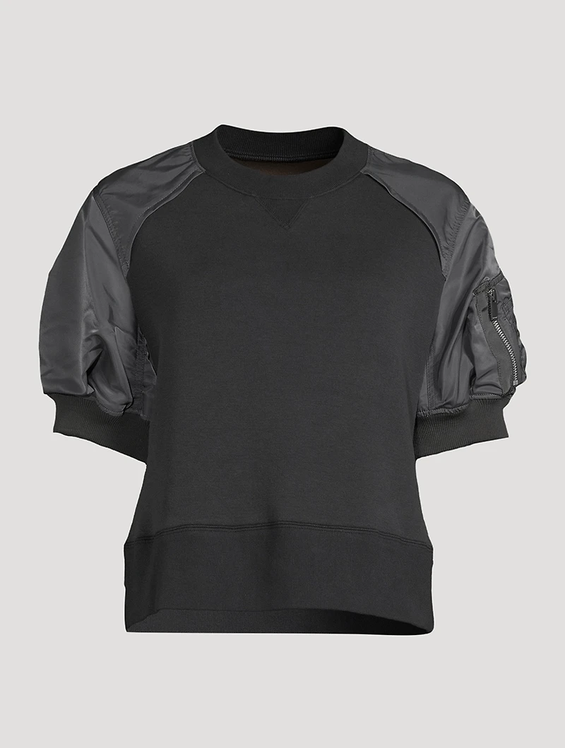 Nylon Twill x Sponge Sweat Pullover