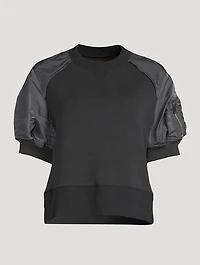 Nylon Twill x Sponge Sweat Pullover