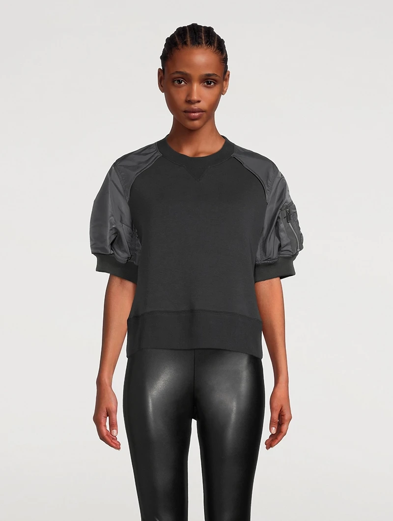 Nylon Twill x Sponge Sweat Pullover