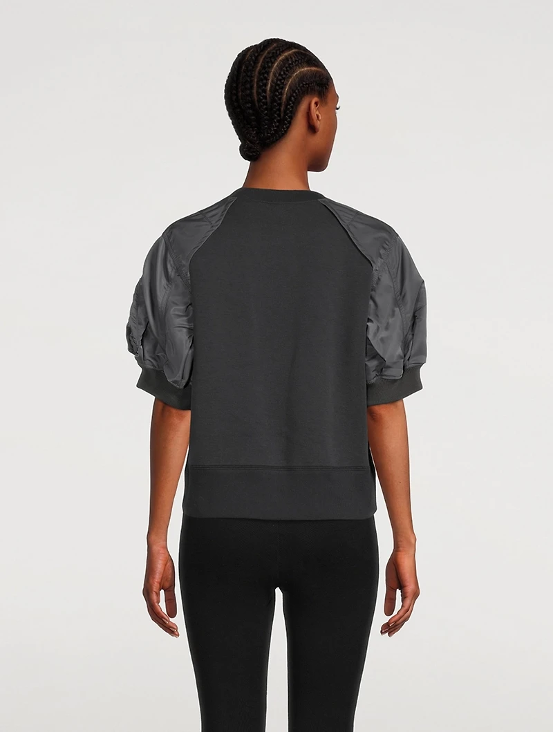 Nylon Twill x Sponge Sweat Pullover