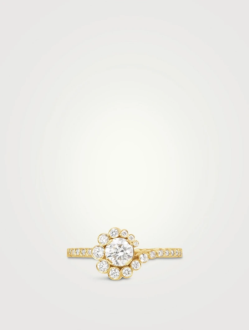 Celestine De Diamant 18K Gold Engagement Ring With Diamonds