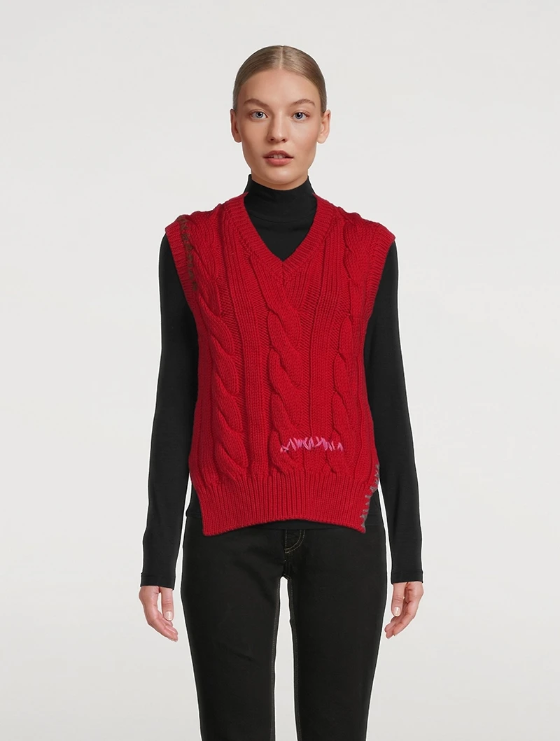 Raw-Edge Sweater Vest
