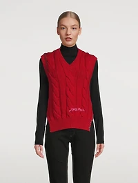 Raw-Edge Sweater Vest