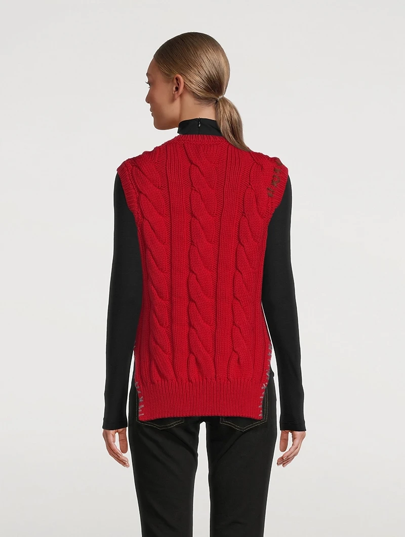 Raw-Edge Sweater Vest