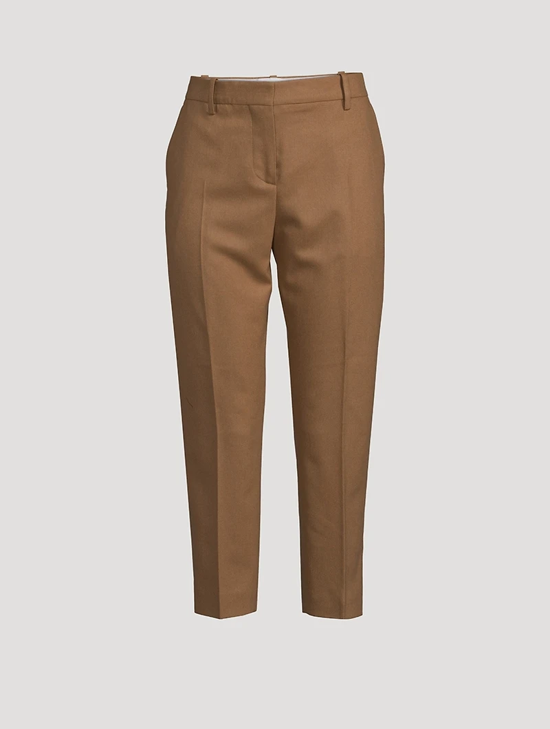 Cropped Wool Flannel Trousers