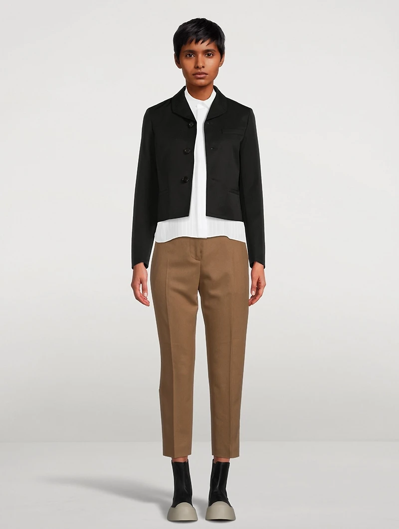 Cropped Wool Flannel Trousers