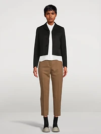 Cropped Wool Flannel Trousers