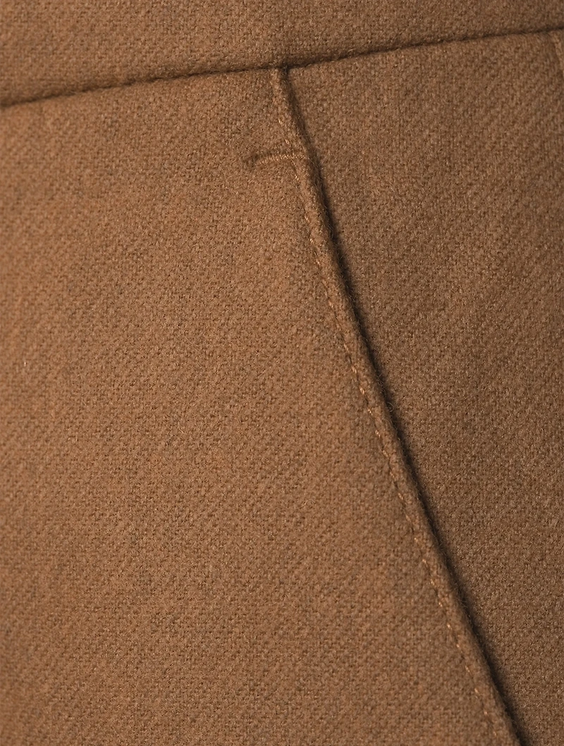 Cropped Wool Flannel Trousers