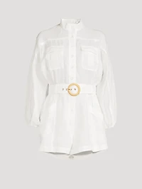 Anneke Belted Linen Playsuit