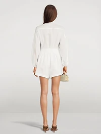 Anneke Belted Linen Playsuit