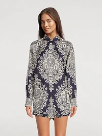 Pattie Printed Silk Habotai Shirt