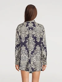 Pattie Printed Silk Habotai Shirt