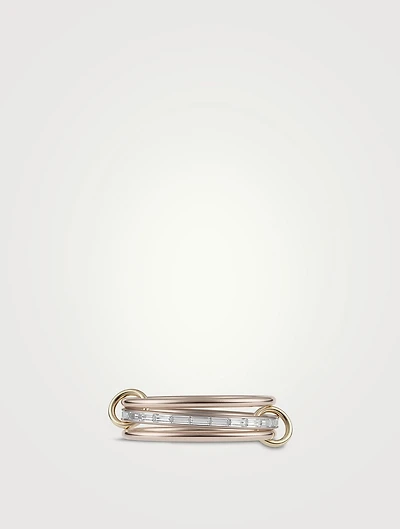 Rhea 18K Gold Stacked Ring With Diamonds