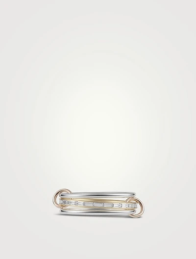 Rhea MX 18K Gold Stacked Ring With Diamonds