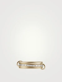 Rhea YG 18K Gold Stacked Ring With Diamonds