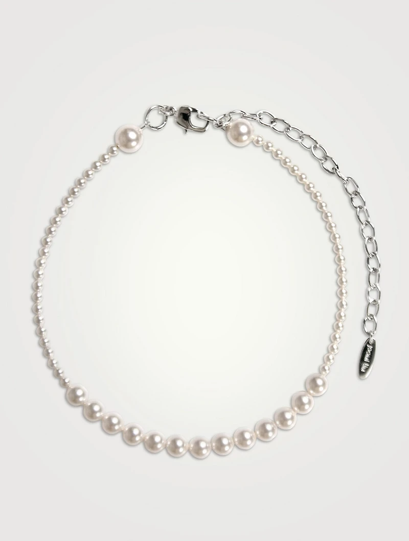 Pom Faux Pearl Necklace