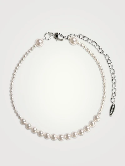 Pom Faux Pearl Necklace
