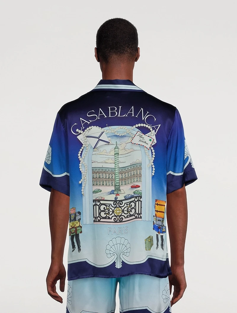 Archway Place Vendome Silk Short-Sleeve Shirt